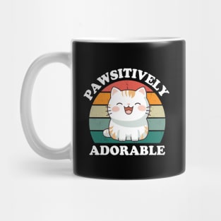 Pawsitively Adorable Cute Chibi Cat Mug